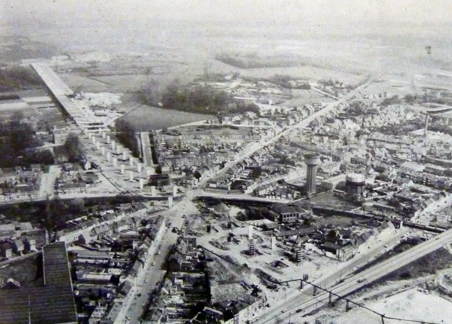 Foto van de aanleg van het viaduct van Gentbrugge